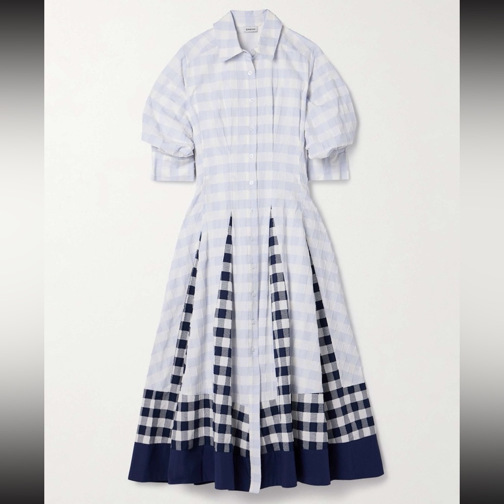 Jonathan Simkhai Blue Checkered Midi Dress